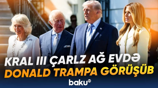 Tramp Kral III Çarlz və Kraliça Kamillanı qarşılayıb