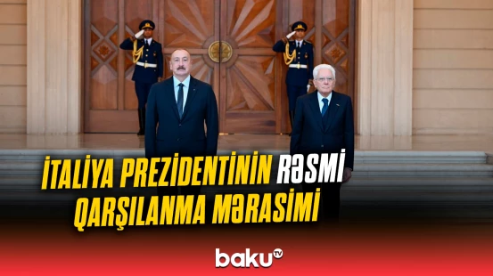 İtaliya Prezidentinin rəsmi qarşılanma mərasimindən görüntülər