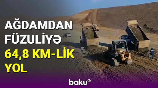 Ağdamdan Füzuliyə 64,8 km-lik yol