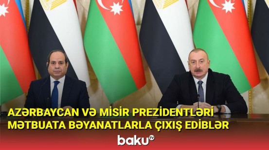 Azərbaycan və Misir prezidentləri mətbuata bəyanatlarla çıxış ediblər