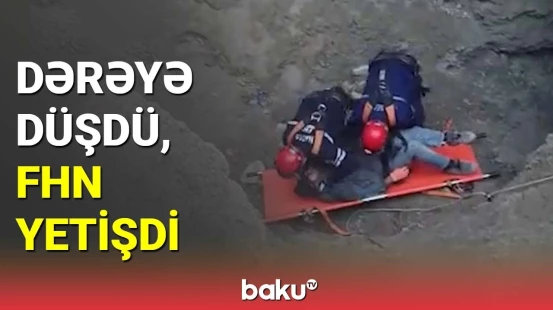 Qazandağda dərəyə düşən şəxs xilas edildi