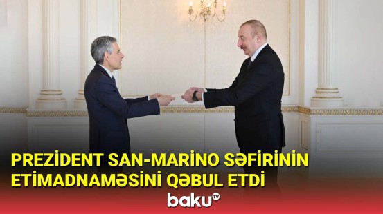 İlham Əliyev San-Marino səfirinin etimadnaməsini qəbul etdi
