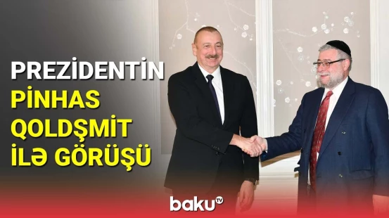 İlham Əliyevin Avropa Ravvinləri Konfransının prezidenti ilə görüşü