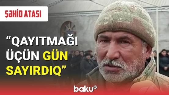 Şəhid Eşqin Hüseynovun atası göz yaşlarını saxlaya bilmədi