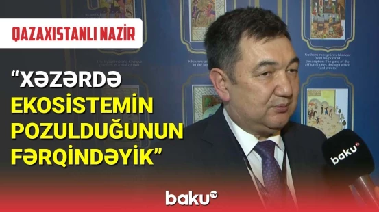 Qazaxıstanlı nazir: Xəzərdə ekosistemin pozulduğunun fərqindəyik