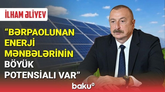 İlham Əliyev "Yaşıl enerji" zonasından danışdı