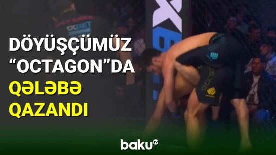 Döyüşçümüz “OCTAGON”da boğucu fəndlə qələbə qazanıb