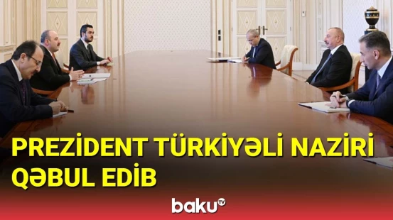 İlham Əliyev Türkiyənin sənaye və texnologiya nazirini qəbul edib