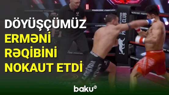 Döyüşçümüz “Hardcore” liqasında ermənistanlı rəqibini nokaut edib