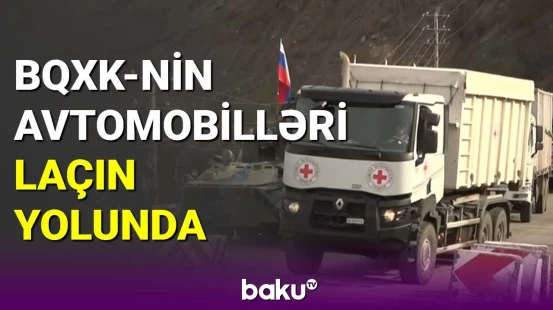 BQXK-nin avtomobilləri Laçın-Xankəndi yolunda
