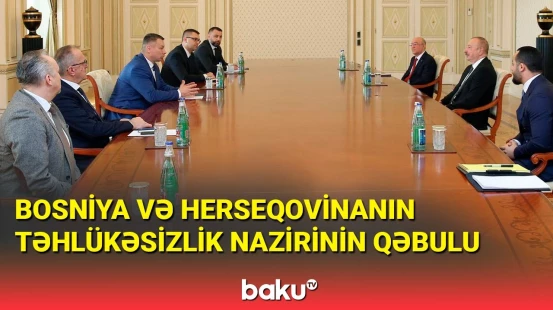 Prezident Bosniya və Herseqovinanın təhlükəsizlik nazirini qəbul edib