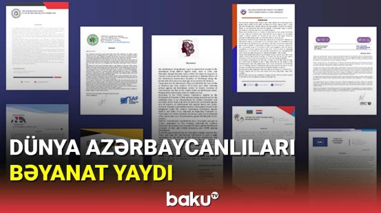 Dünya azərbaycanlıları bəyanat yaydı