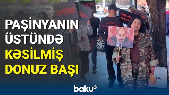 Paşinyan və Akopyanın şəkilləri tapdalandı