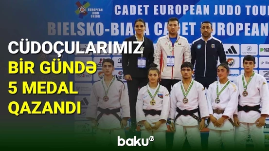 Yeniyetmə cüdoçularımız bir gündə 5 medal qazanıb