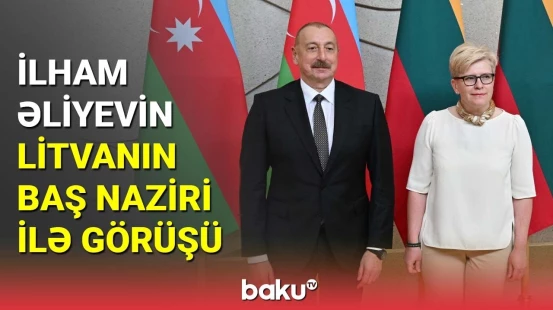 İlham Əliyevin Litvanın Baş naziri ilə görüşü
