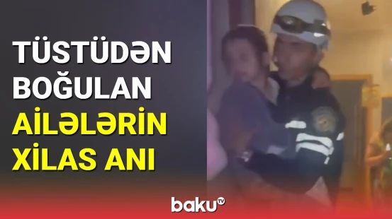 Bakıda bina yandı: xilasedicilərin çətin anları