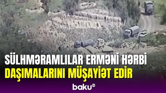 Sülhməramlılar erməni hərbi daşımalarını müşayiət edir