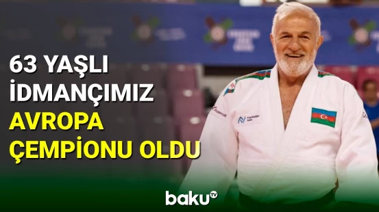 63 yaşlı idmançımız Avropa çempionatında qızıl medal qazandı