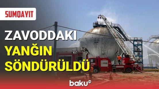 Sumqayıtda zavodda baş verən yanğın söndürüldü