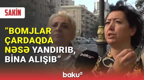 Bina sakinlərindən yanğına reaksiya