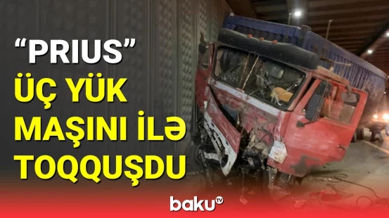 Bakıda "Prius"un iştirakı ilə zəncirvari qəza
