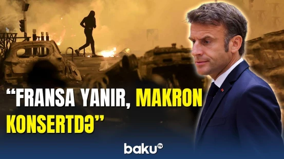 Fransa etirazlarla çalxalansa da, Makron konsertdədir