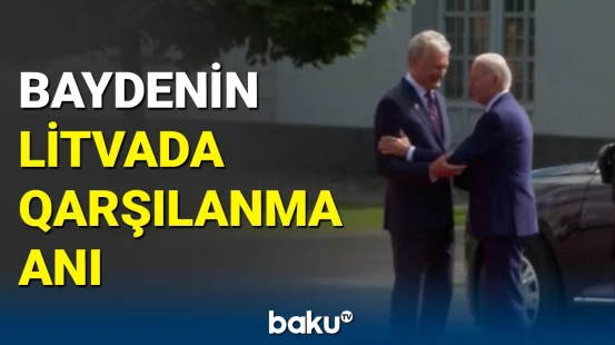 NATO sammitinə gedən Baydenin Vilnüsdə qarşılanma görüntüləri