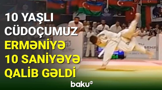 Cüdoçumuz Fəxrim Məhərrəmov erməniyə 10 saniyəyə ipponla qalib gəldi