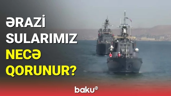 Zakir Həsənov ordumuzun Xəzər dənizindəki təlimlərini izləyib