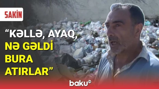 Abşeronda zibil içində yaşayan sakinlərin etirazı