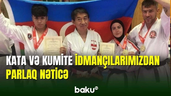 Kata və kumite idmançılarımız Yaponiyada 5 qızıl və 1 gümüş medal qazanıb