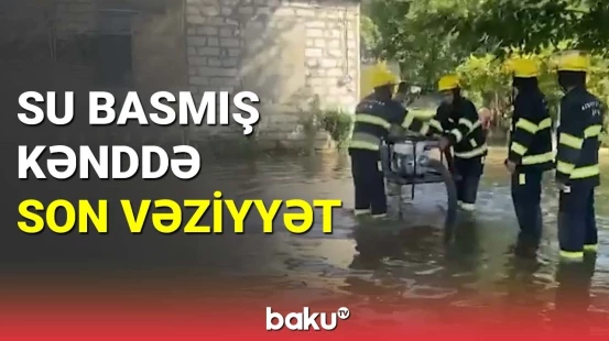 FHN Bərdənin su basmış ərazilərində tədbirlər görür