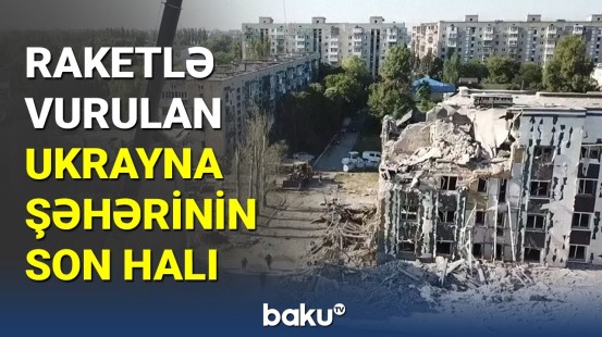 Rusiyanın raketlə vurduğu Pokrovskdan son görüntülər