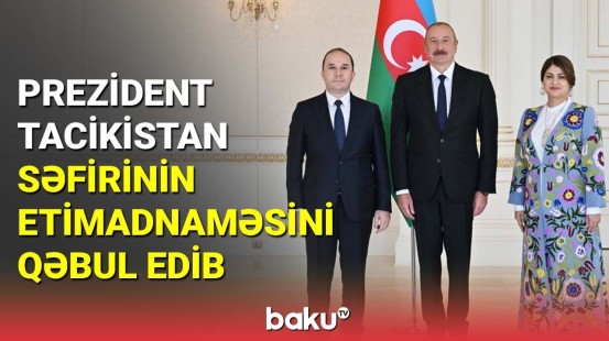 İlham Əliyev Tacikistanın səfirinin etimadnaməsini qəbul edib