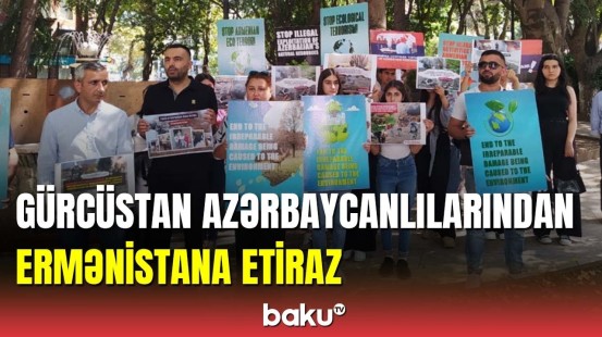 Azərbaycanlılar BMT-nin Gürcüstan ofisi qarşısında aksiya keçirdi