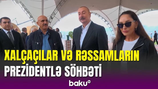 Xalçaçılar və rəssamlar Laçında Prezidentlə görüşdü