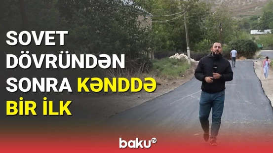 Gəraybəyli kəndi yolunda abadlaşdırma işləri aparılıb
