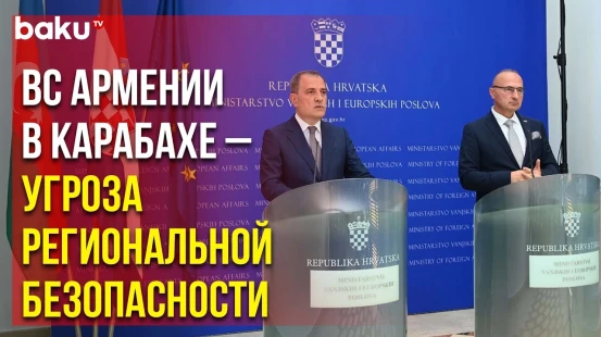 Джейхун Байрамов Рассказал Главе МИД Хорватии о Политических и Военных Провокациях Армян