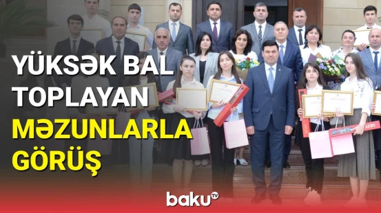 Xaçmazda yüksək bal toplayan məzunlar mükafatlandırılıb