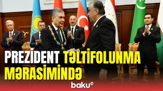 İlham Əliyev Düşənbədə Qurbanqulu Berdiməhəmmədovun təltifolunma mərasimində iştirak edib