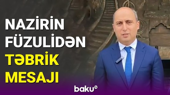 Emin Əmrullayev Füzulidə şagirdlərlə bir arada: təbrik videosu paylaşıldı