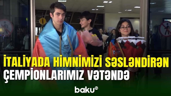 Gənclər arasında dünya çempionu olan şahmatçılarımız Vətənə qayıdıb