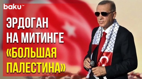 Эрдоган прибыл в Стамбул на митинг в поддержку Палестины