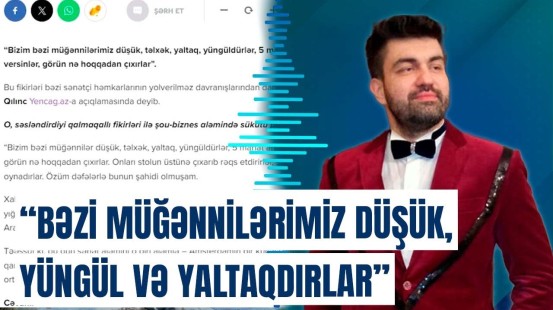 Ülvi Qılınc: Müğənniləri, xalq artistlərini bağda yerə uzadıb…