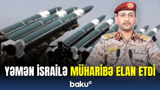 Yəməndən İsrailə çoxlu sayda ballistik raket atılıb