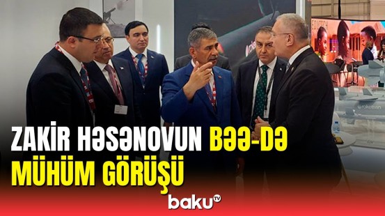 Zakir Həsənov BƏƏ-də: “Roketsan”ın hərbi texnikaları nümayiş olundu