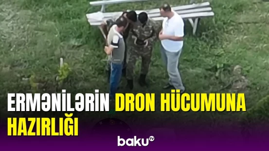 Ermənistanın mülki əhaliyə və hərbçilərə keçirdiyi dron təlimlərinin görüntüləri