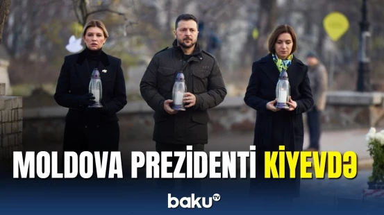 Maya Sandu Zelenski və xanımı ilə birlikdə Kiyevdə Xatirə Kompleksini ziyarət edib