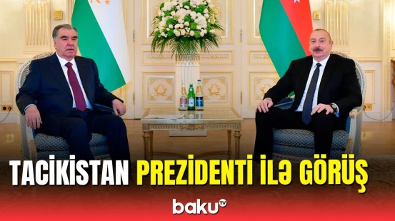 İlham Əliyev Tacikistan Prezidenti Emoməli Rəhmon ilə görüşüb