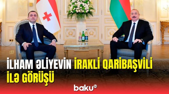 İlham Əliyev Gürcüstanın Baş naziri İrakli Qaribaşvili ilə görüşüb